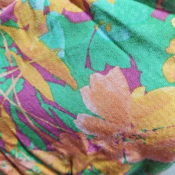 Lost & Wander Halter Dress Womens SZ M Summer Resort Wear Rainbow Floral Smoked - Picture 2 of 7